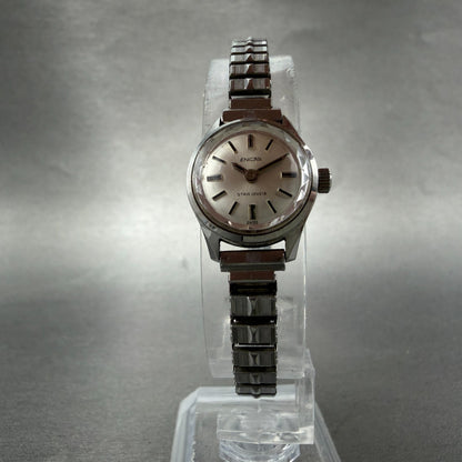 Enicar Star Jewels Watch Women 18mm White Dial Steel Manual Wind Runs VTG ABC5