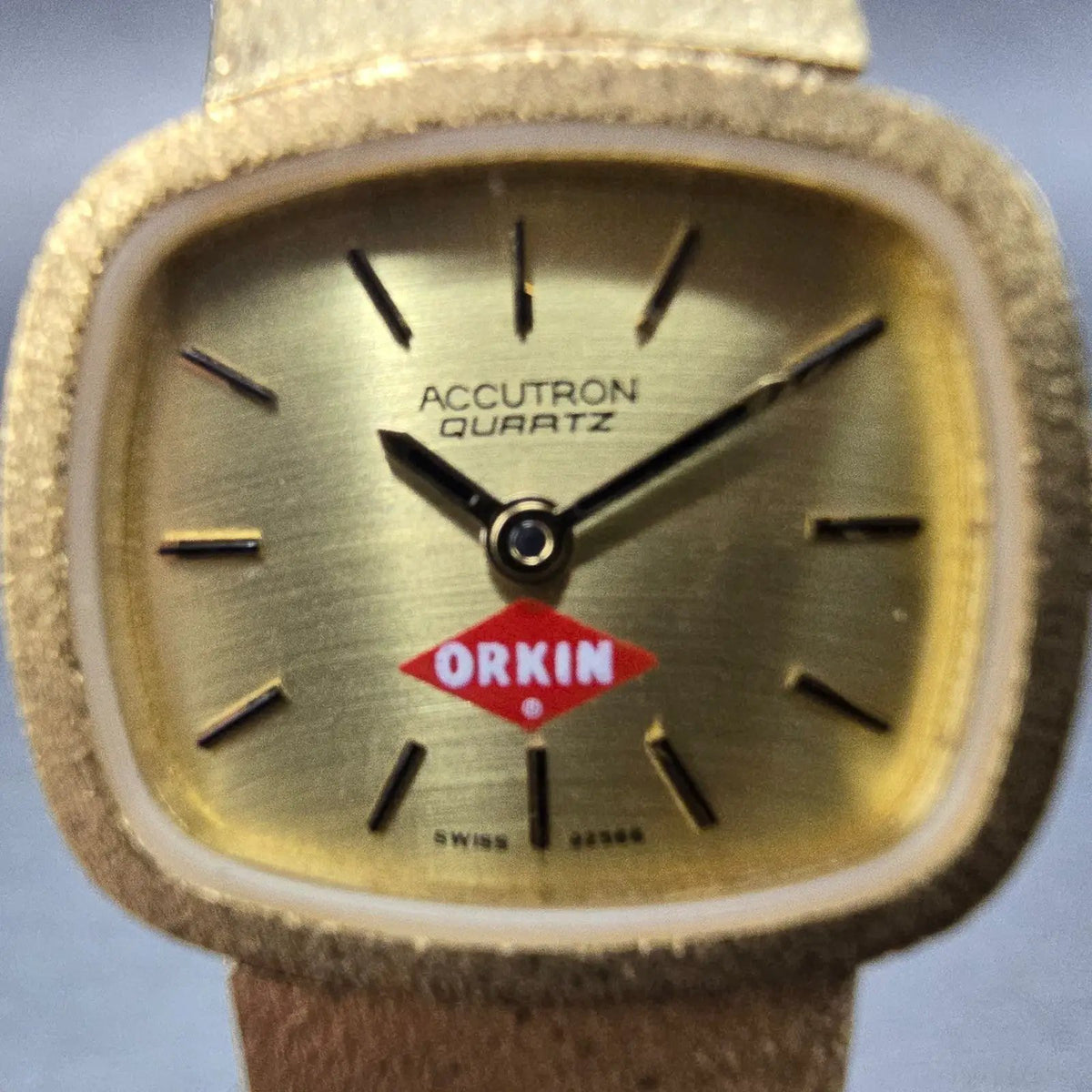 Bulova Accutron Watch Women 20mm Champagne Dial Gold Tone Rectangle P9 PARTS2