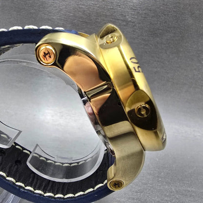 Invicta Venom Chronograph Watch Men 52mm Blue Dial Gold Tone Date 6113 New Batt4