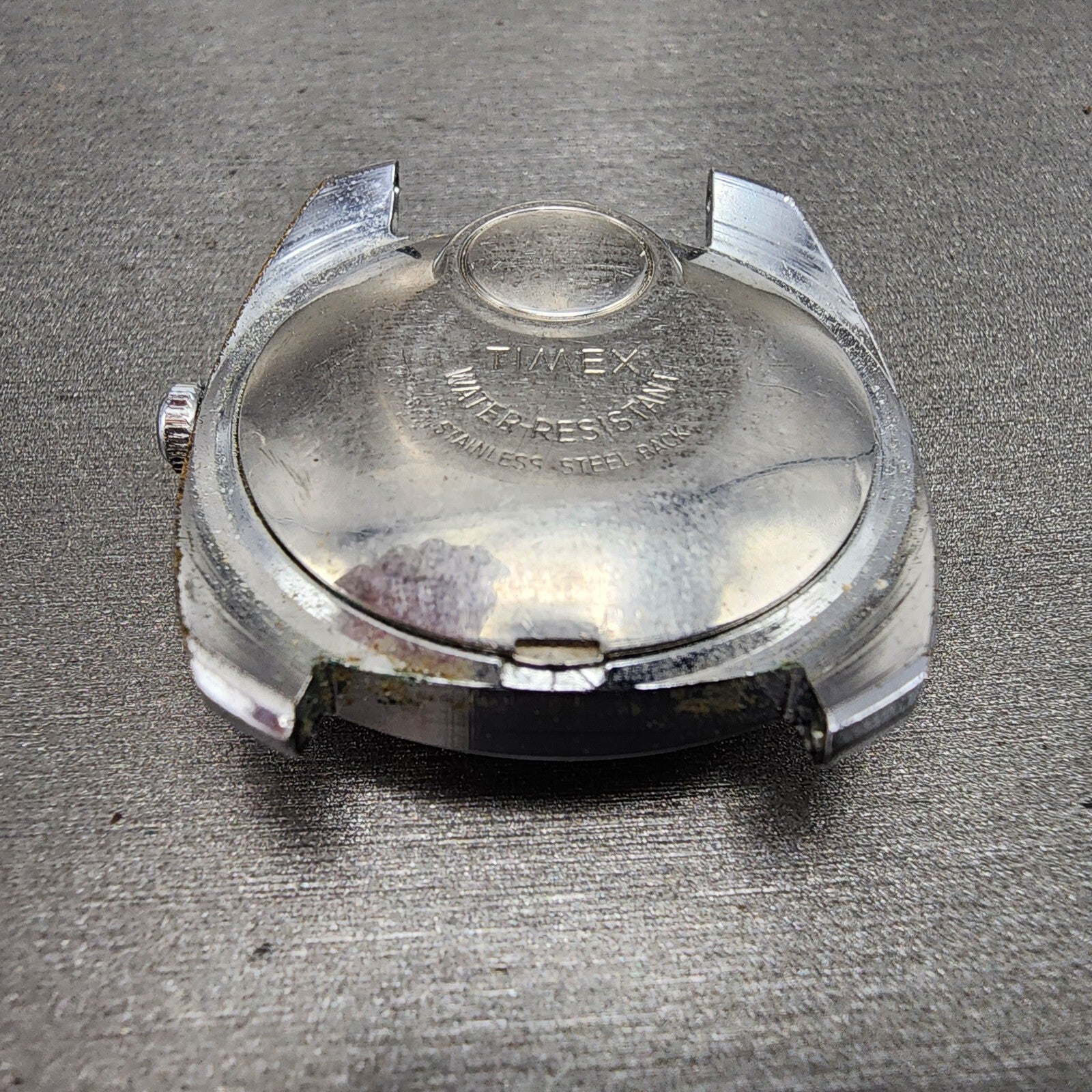 Timex Electric Watch Men 36mm Black Dial Silver Tone Round Crosshair Dial PARTS8