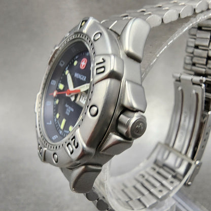 Wenger SMT Dive Watch Women 30mm Blue Dial Steel Daydate Round 091.0654 New Batt2