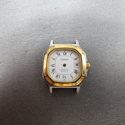 Tissot Seastar Watch Women 24mm White Dial Two Tone Date Octagon  PARTS0