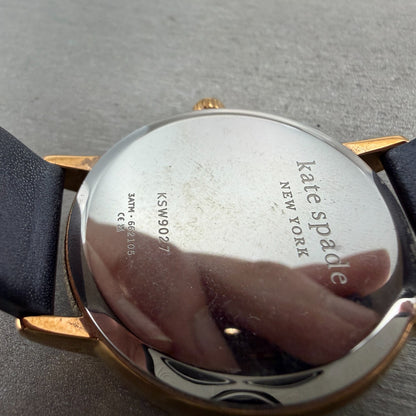 Kate Spade Metro watch Women 35mm White Dial Rose Gold Round KSW9027 New Battery9