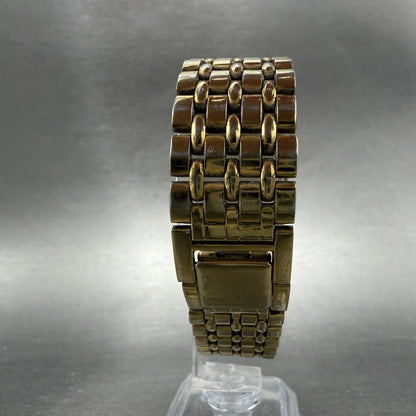 Seiko Tank Watch Men 27mm Champagne Dial Gold Tone Date 7n29-5b29 New Battery7