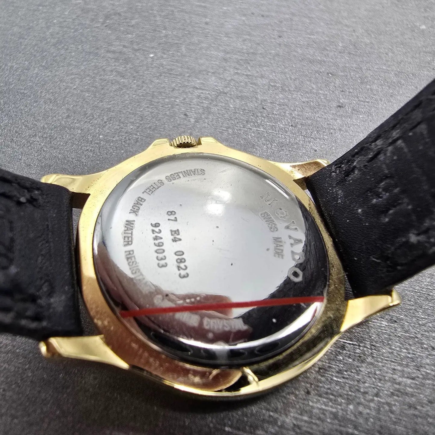 Movado Museum Watch Women 28mm Black Dial Gold Tone Round 87 E4 0823 New Batt JN9