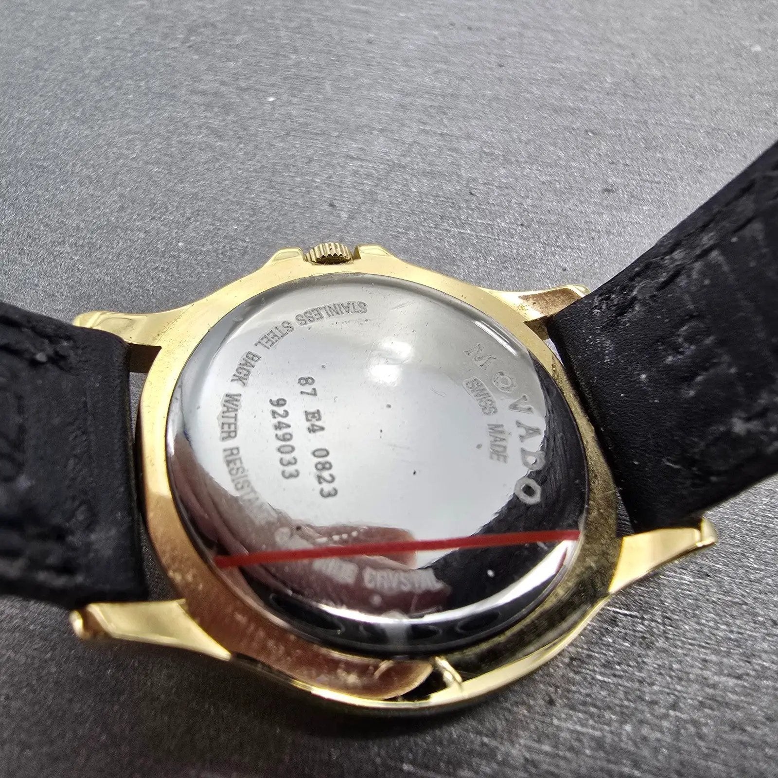 Movado Museum Watch Women 28mm Black Dial Gold Tone Round 87 E4 0823 New Batt JN9
