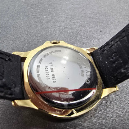 Movado Museum Watch Women 28mm Black Dial Gold Tone Round 87 E4 0823 New Batt JN9