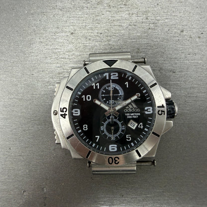 Adidas Chronograph Watch Men 51mm Black Dial Steel Date Round New Batt ADP17860