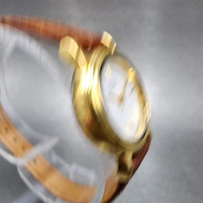 Citizen Watch Women 24mm White Dial Gold Tone Round 6031-077211 New Battery