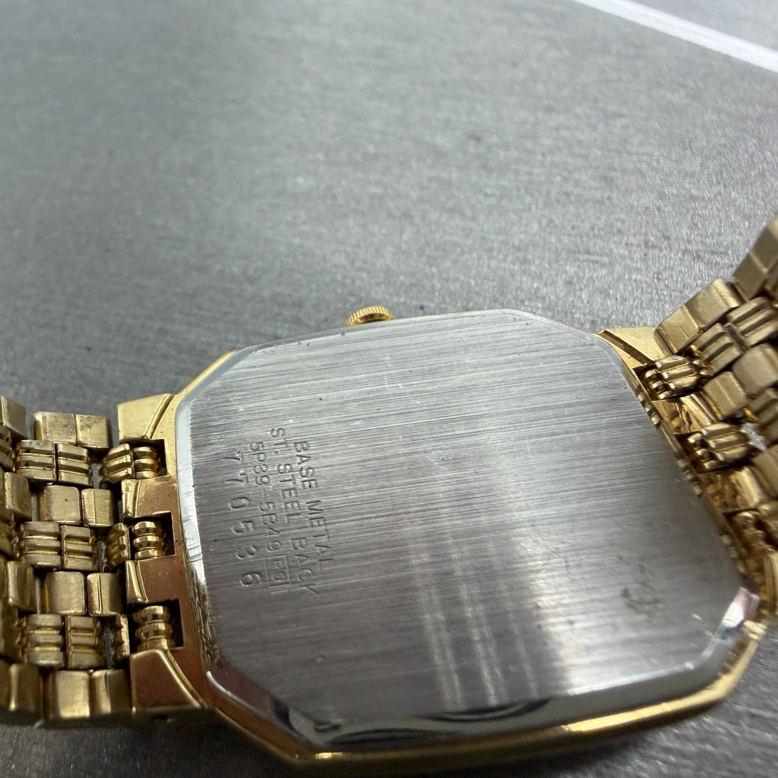 Seiko Watch Men 28mm Champagne Dial Gold Tone Date Octagon 5P39-5B49 New Battery9
