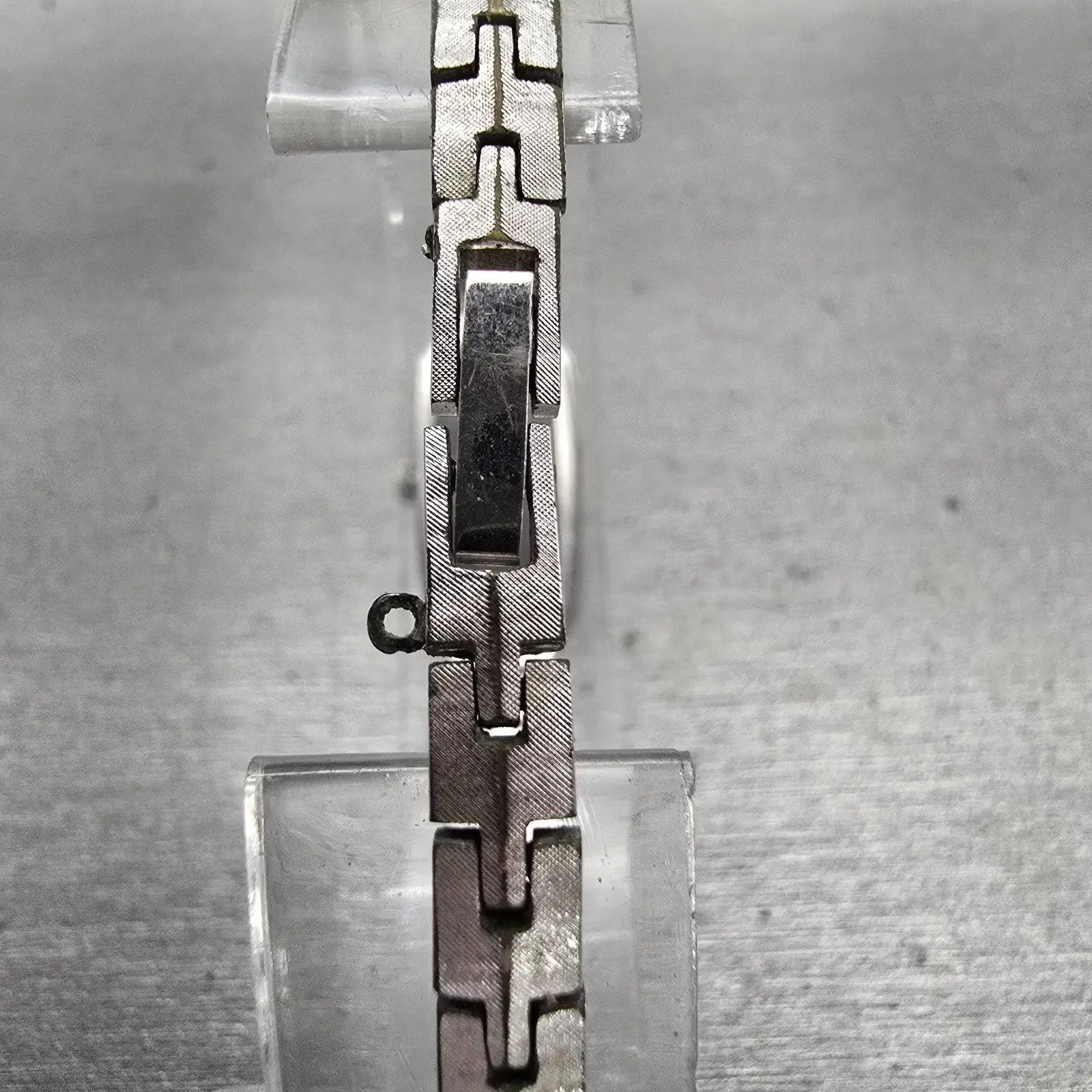 Seiko Watch Women 12mm Blue Dial Silver Tone Rectangle 1320-5339 New Battery VTG7