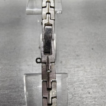 Seiko Watch Women 12mm Blue Dial Silver Tone Rectangle 1320-5339 New Battery VTG7