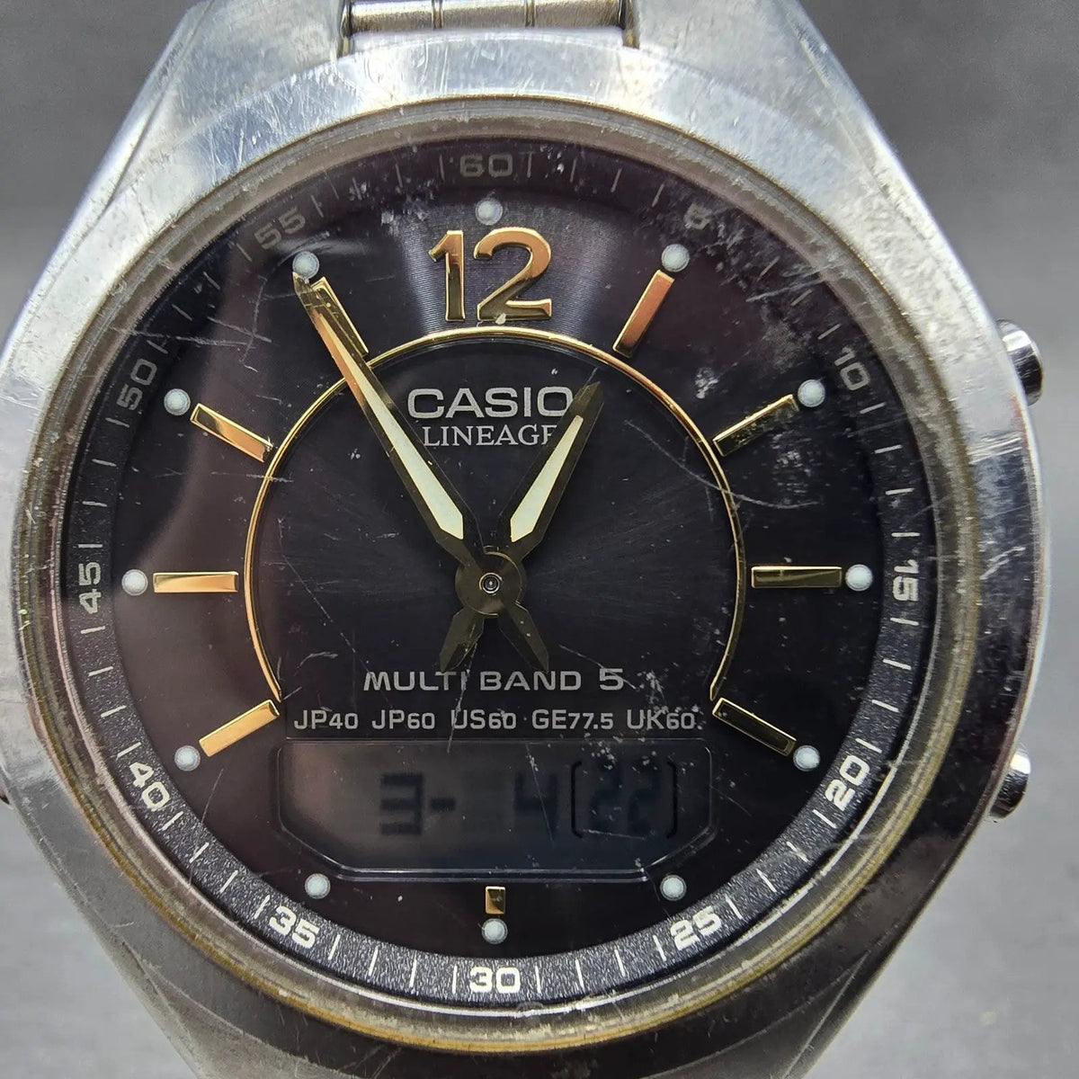 Casio Lineage LCW-M200 Watch Men 38mm Black Dial Steel Analog Digital Solar JDM91