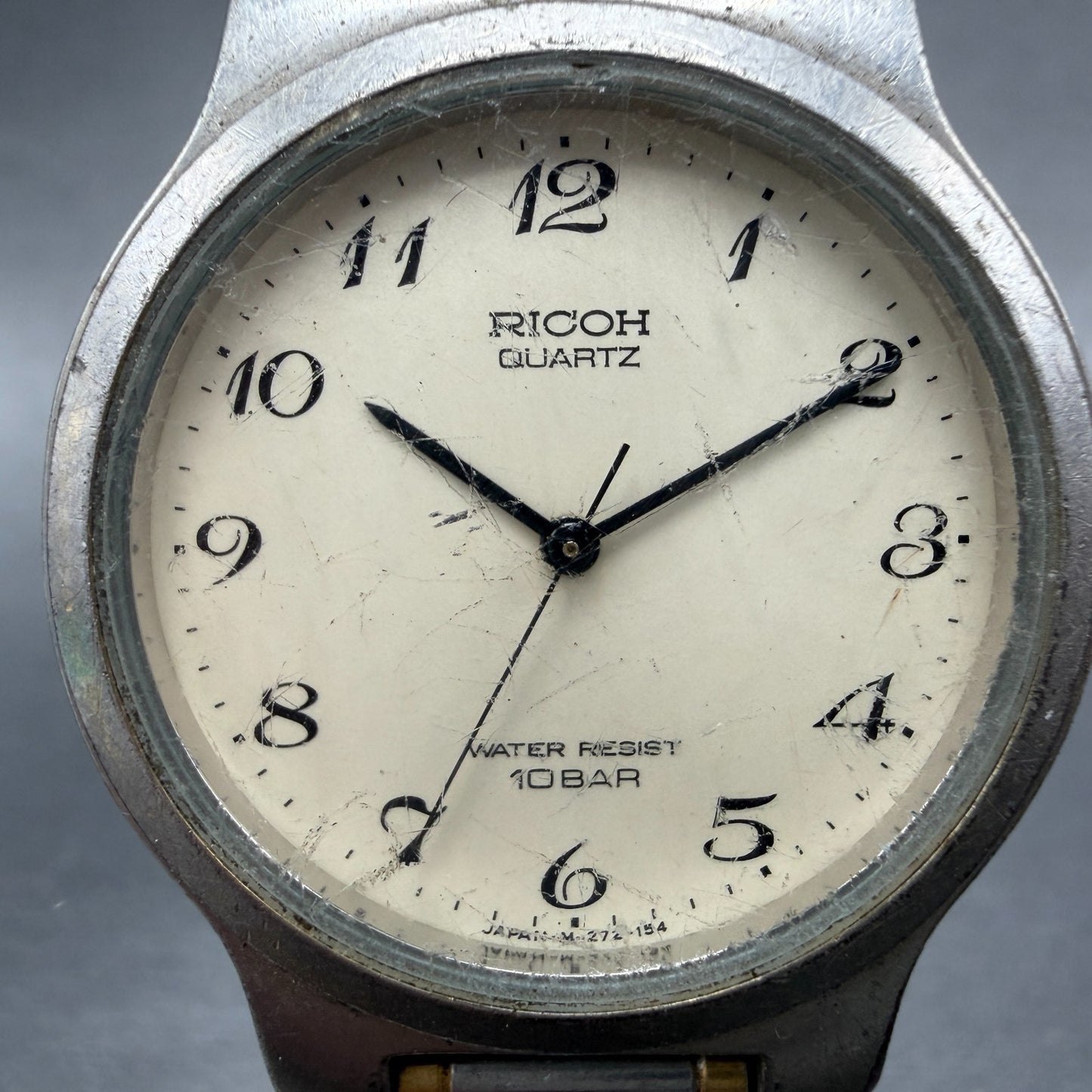 Ricoh Watch Unisex 32mm Cream Dial Two Tone Round 272055 New Battery1