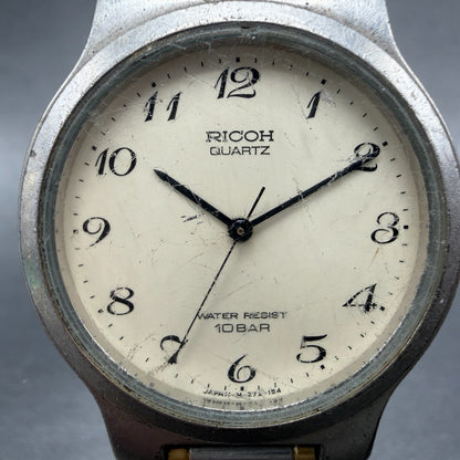 Ricoh Watch Unisex 32mm Cream Dial Two Tone Round 272055 New Battery1