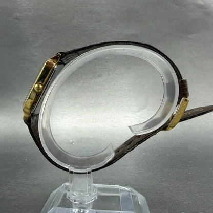 Seiko Watch Men 26mm Champagne Dial Gold Tone Rectangle 8621-5019 PARTS Vintage7
