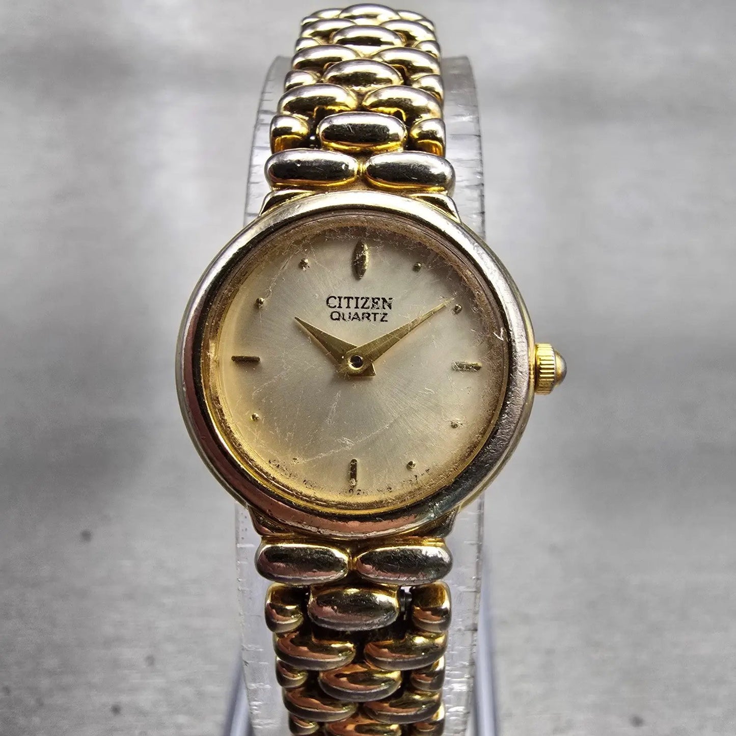 Citizen Watch Women 19mm Champagne Dial Gold Tone Round 5920-S72676 New Battery0