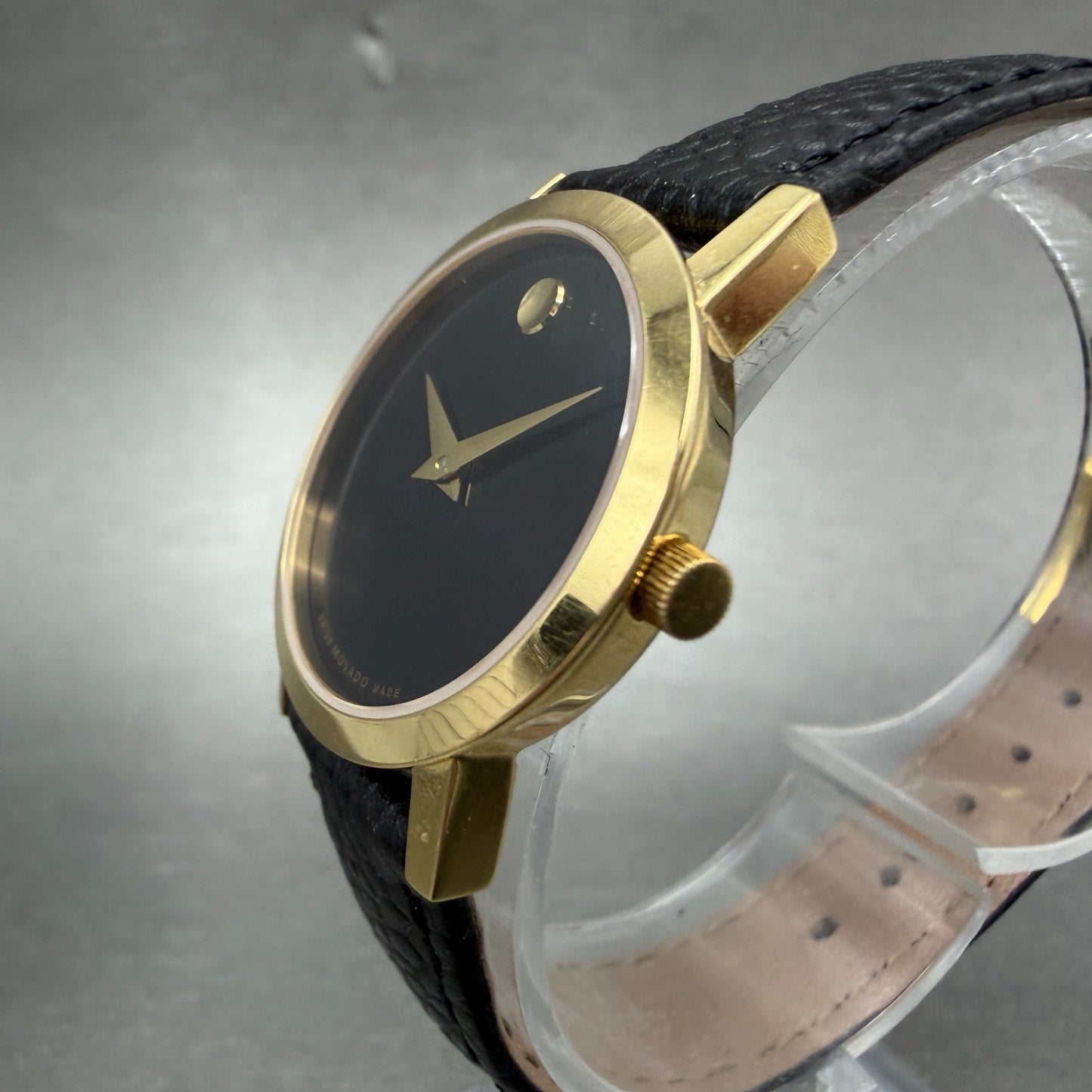 Movado Museum Watch Women 26mm Black Dial Gold Tone Round 88 A1 1837 New Batt 672