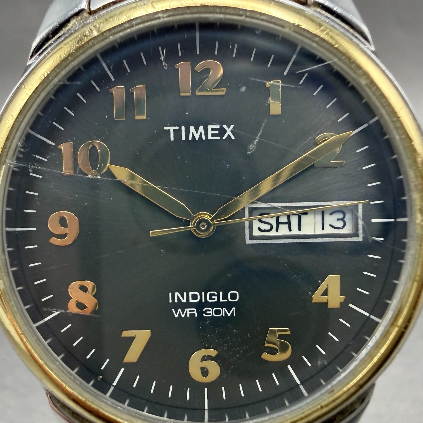 Timex Easy Reader Watch Men 36mm Gray Dial Two Tone Date Round new Battery ABDC1