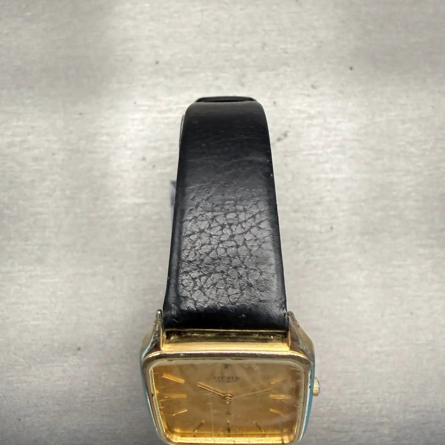Citizen CQ Watch Men 27mm Gold Dial Gold Tone Rectangle 2830-262841 New Battery4