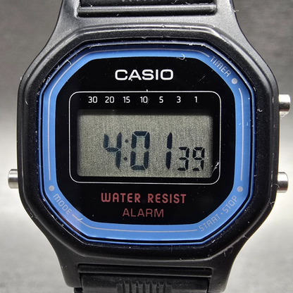 Casio LA-11W Digital Watch Women 26mm Black Dial Chronograph Alarm New BatteryT1