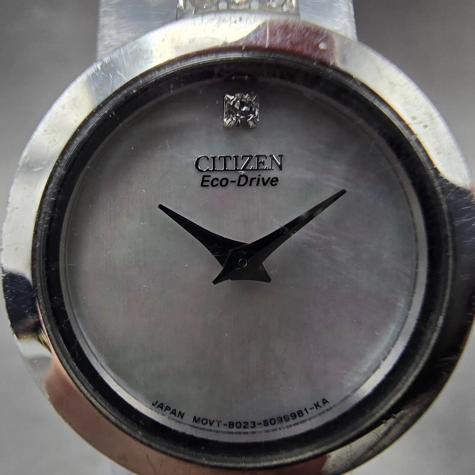 Citizen Eco-Drive Watch Women 21mm MOP Dial Silver Tone Round B023-S067090 Runs1