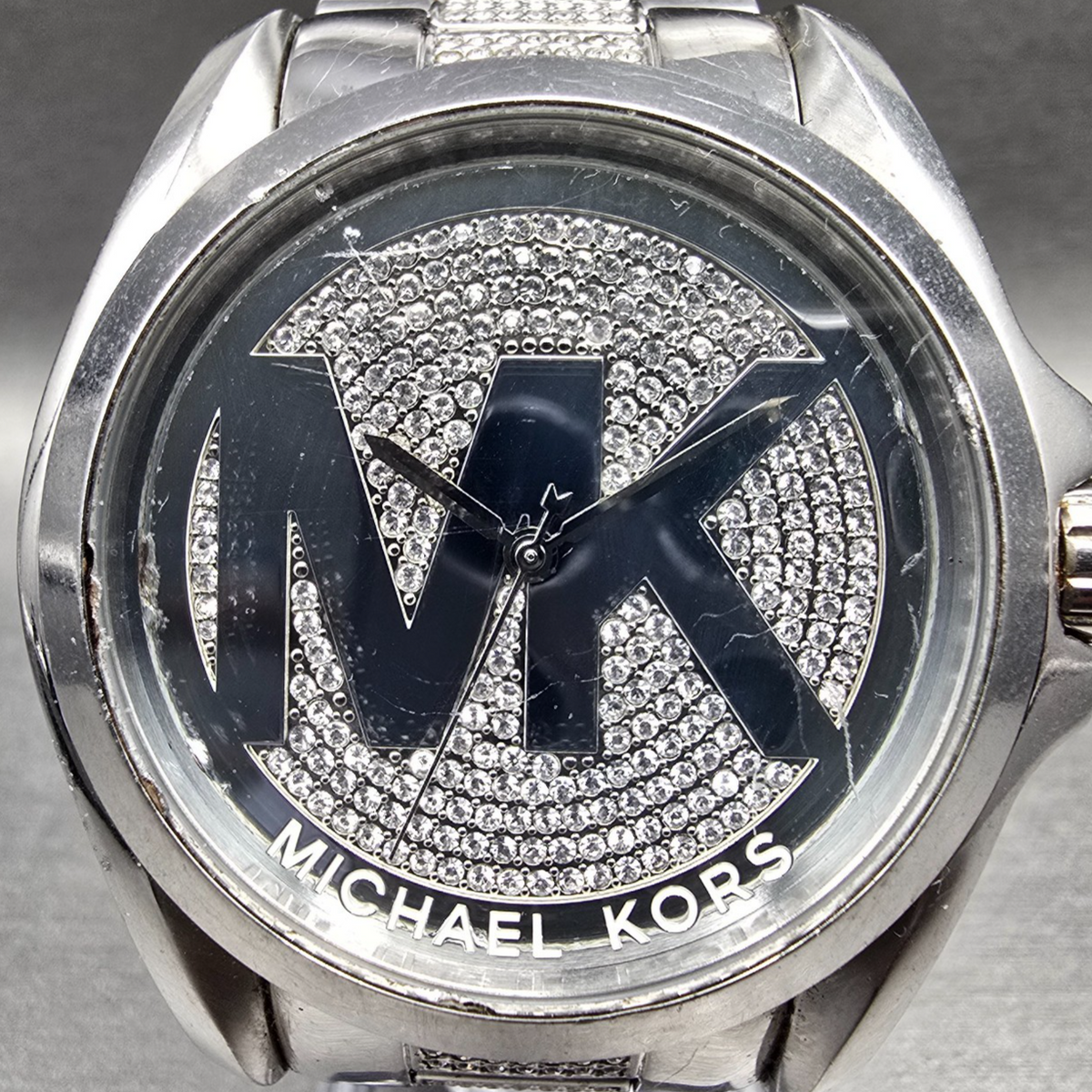 Michael Kors Bradshaw Watch Women 42mm Silver Dial Silver Tone MK6486 New Batt1