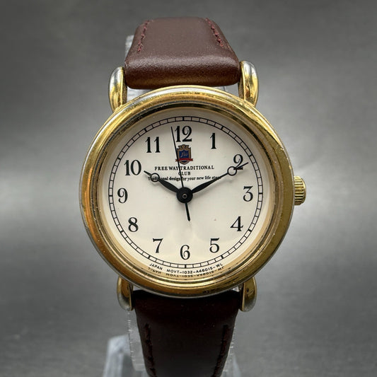 Citizen Watch Women 25mm Cream Dial Gold Tone Round 1032-A43671 New Battery ABC0