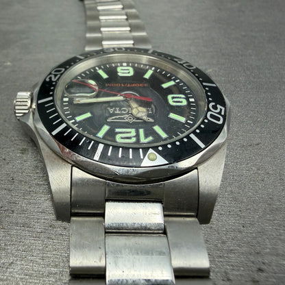Invicta Diver Watch Men 43mm Black Dial Steel Date Round 6499 PARTS5