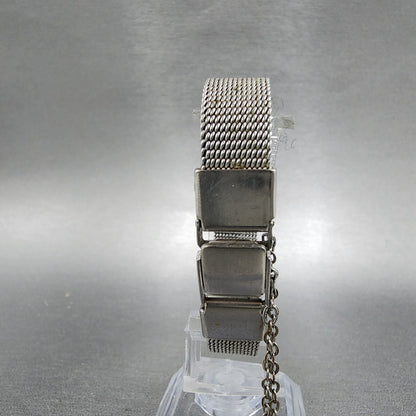 Seiko Tank Watch Women 19mm White Dial Silver Tone Rectangle 165259 New Batt7