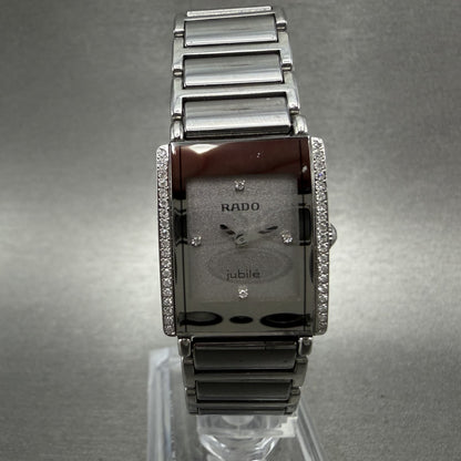 Rado Jubile Tank Watch Women 18mm Silver Dial Ceramic Diamond Bezel 153.0430.30