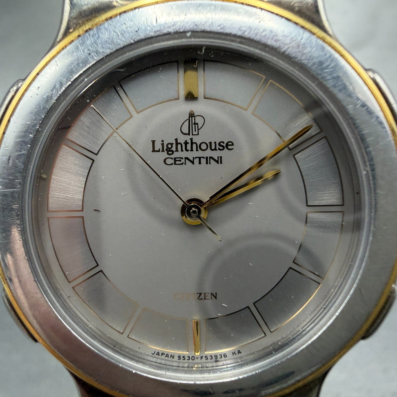 Citizen Lighthouse Watch Men 32mm Gray Dial Two Tone Round 5530-F50204 PARTS2