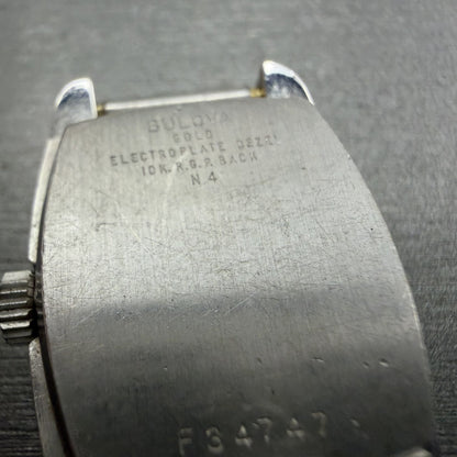 Bulova Accutron Watch Women 20mm Silver Dial White Gold Plated Tunning Fork Runs10