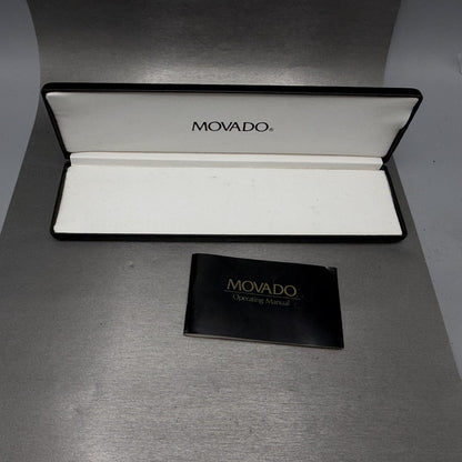 Movado Museum Watch Men 32mm Black Dial Black Tone Round 8440880 New Battery13