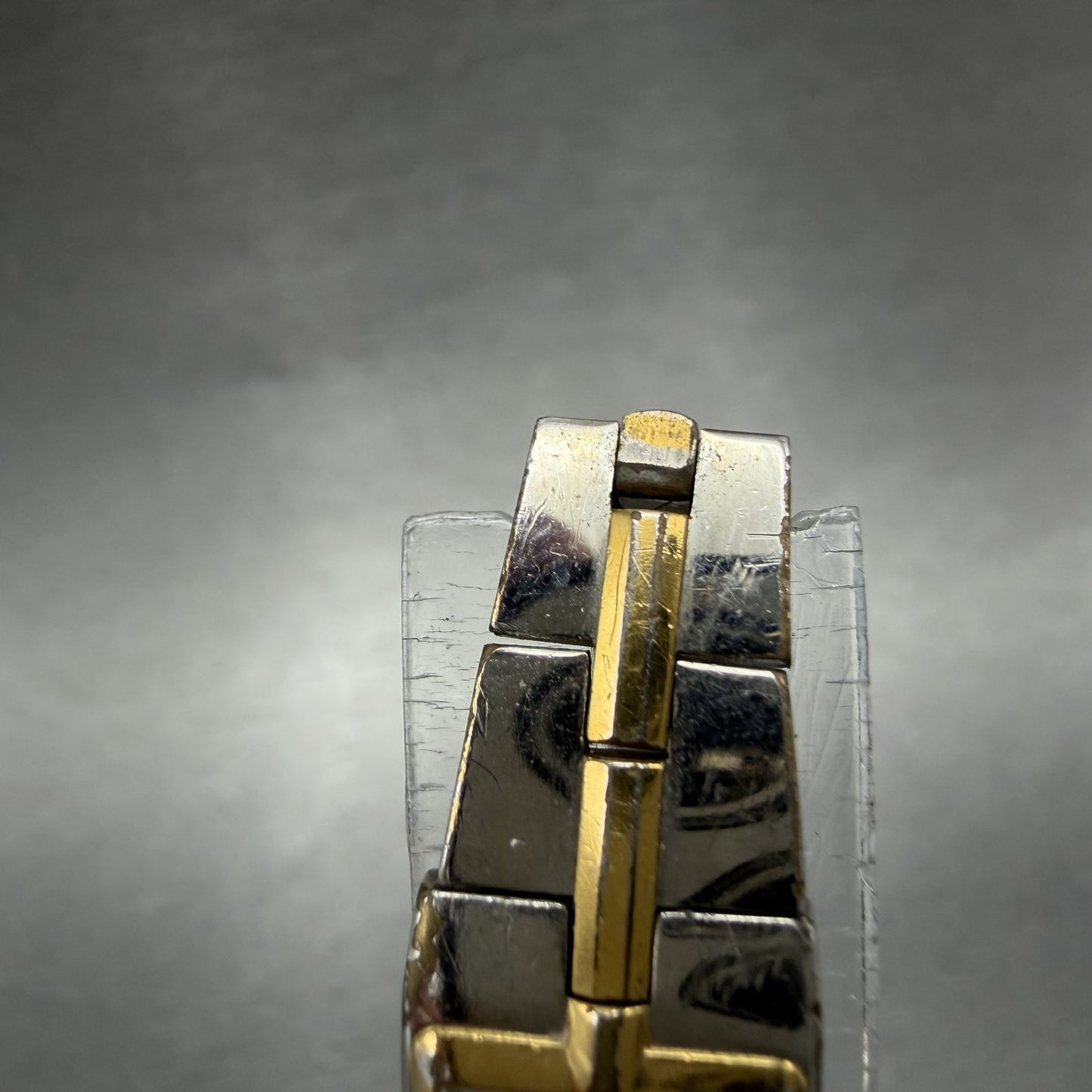 Seiko Watch Women 13mm White Dial Two Tone Rectangle 2E20-7479 New Batt C3214
