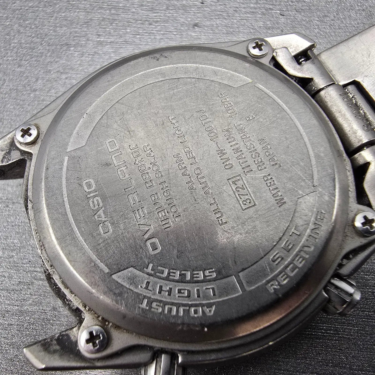 Casio Overland WTS Watch Men 39mm Gray Dial Titanium Date OVW-100TDJ  PARTS11
