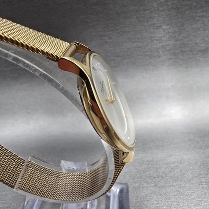 Skagen Anita Watch Women 30mm Silver Dial Gold Tone Round SKW2150 New Battery3
