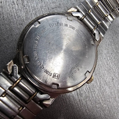 Seiko Alba Watch Men 32mm Silver Dial Two Tone Round V801-0010 New Battery10