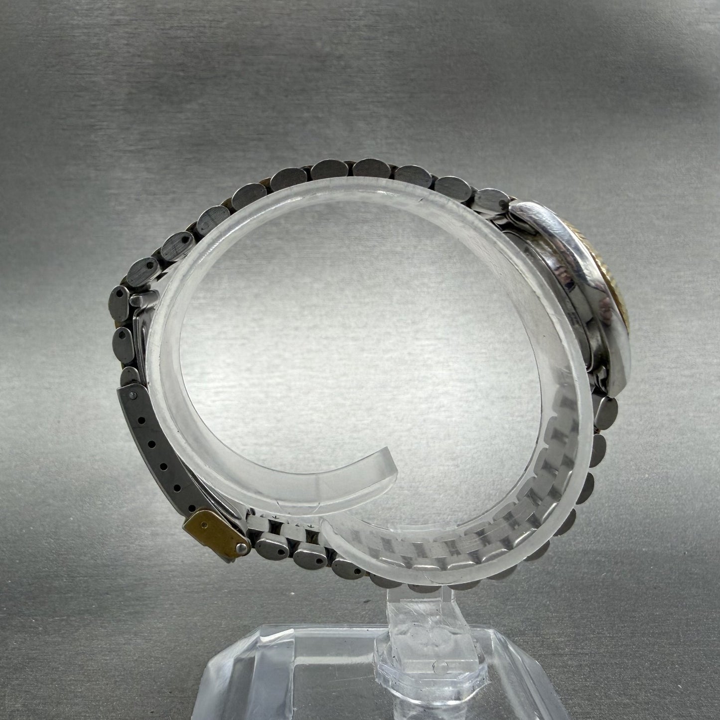 Wittnauer Watch Women 24mm Black Dial Two Tone Date Round 9565 New Battery VTG8