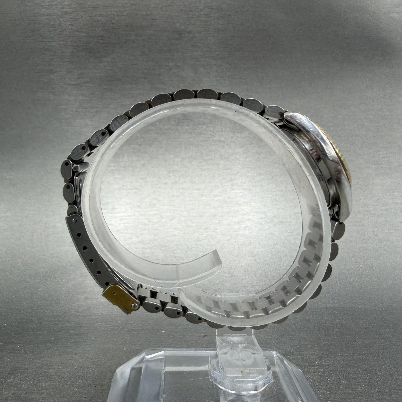 Wittnauer Watch Women 24mm Black Dial Two Tone Date Round 9565 New Battery VTG8
