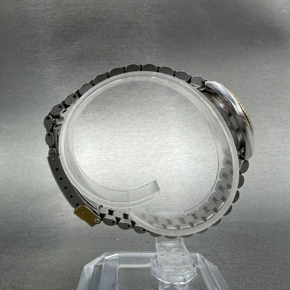Wittnauer Watch Women 24mm Black Dial Two Tone Date Round 9565 New Battery VTG8
