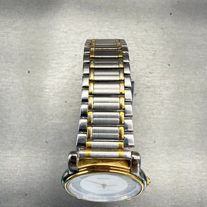 Seiko Lucent Watch Unisex 30mm White Dial Two Tone Round 5E21-6E00 New Battery4