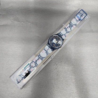 Swatch Black Sheep Watch Men 34mm Blue Dial Blue Case GN150 New Battery NOS15