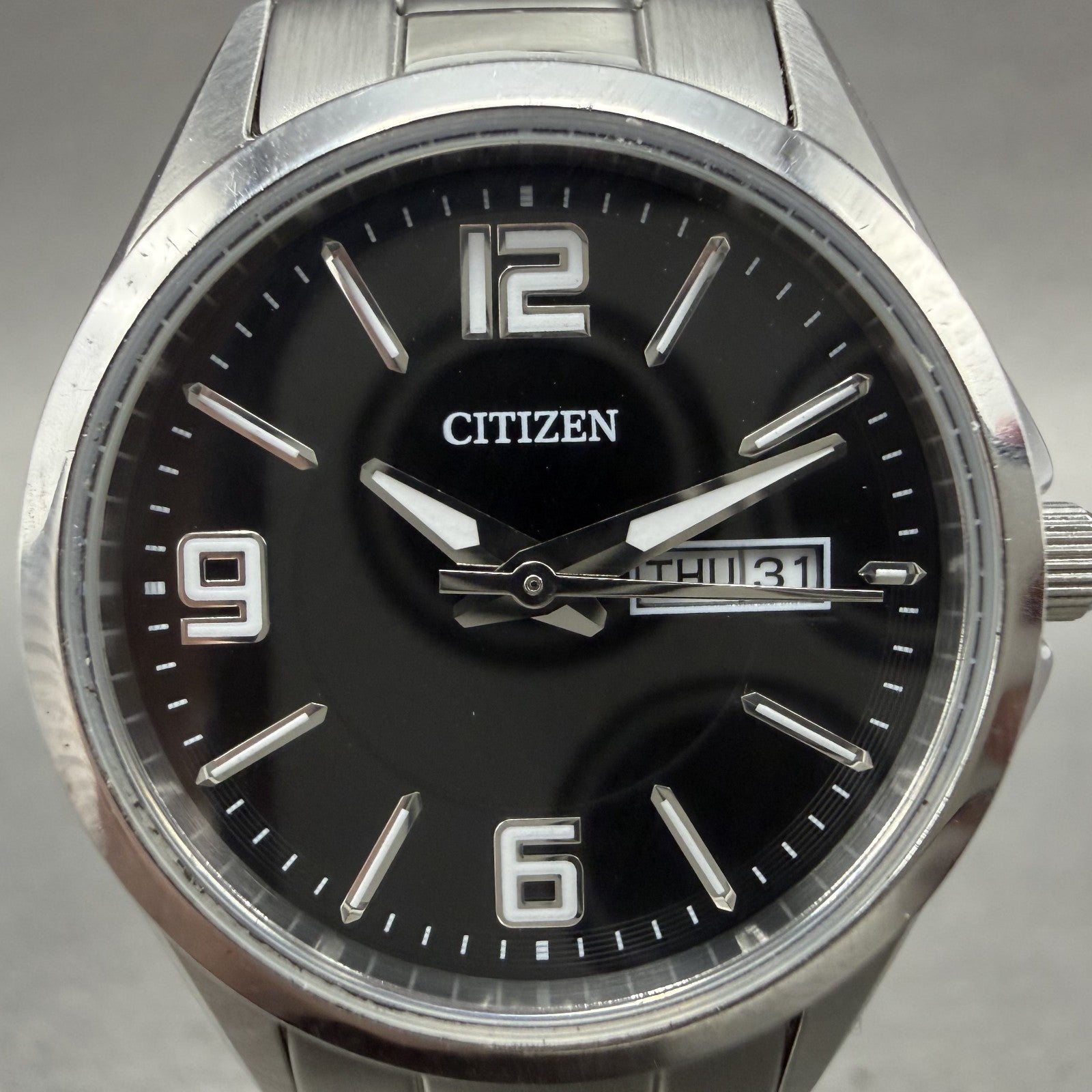 Citizen Watch Women 28mm Black Dial Silver Tone Daydate 1002S097797 New Battery1