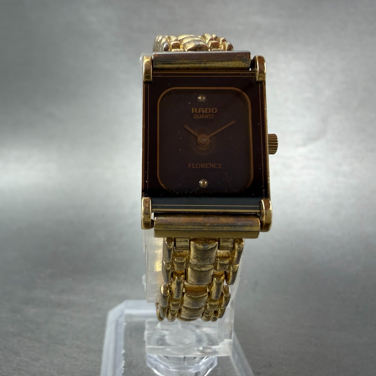 Rado Florence Tank Watch Women 17mm Black Dial Gold Tone 135.3156.2 PARTS6