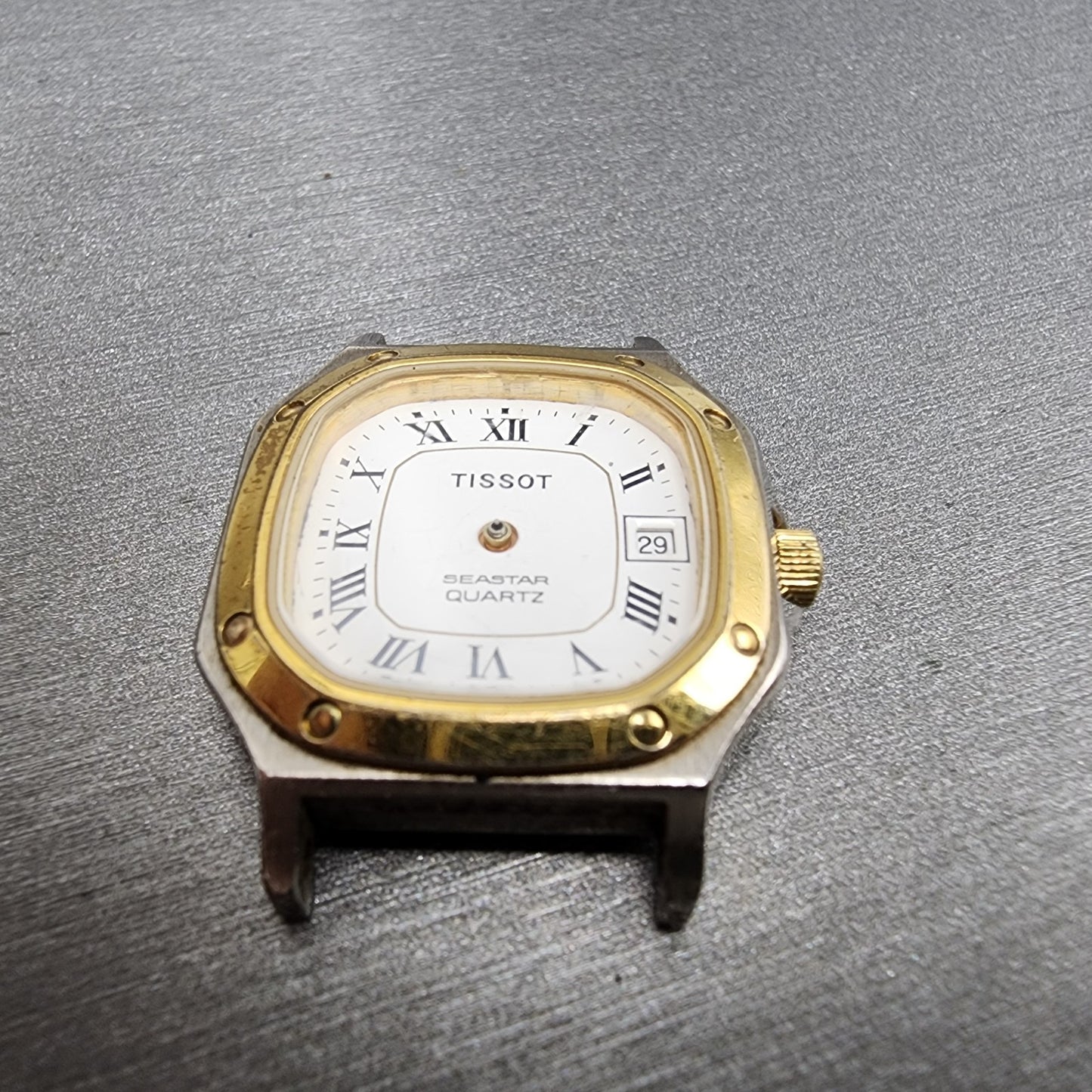 Tissot Seastar Watch Women 24mm White Dial Two Tone Date Octagon  PARTS3
