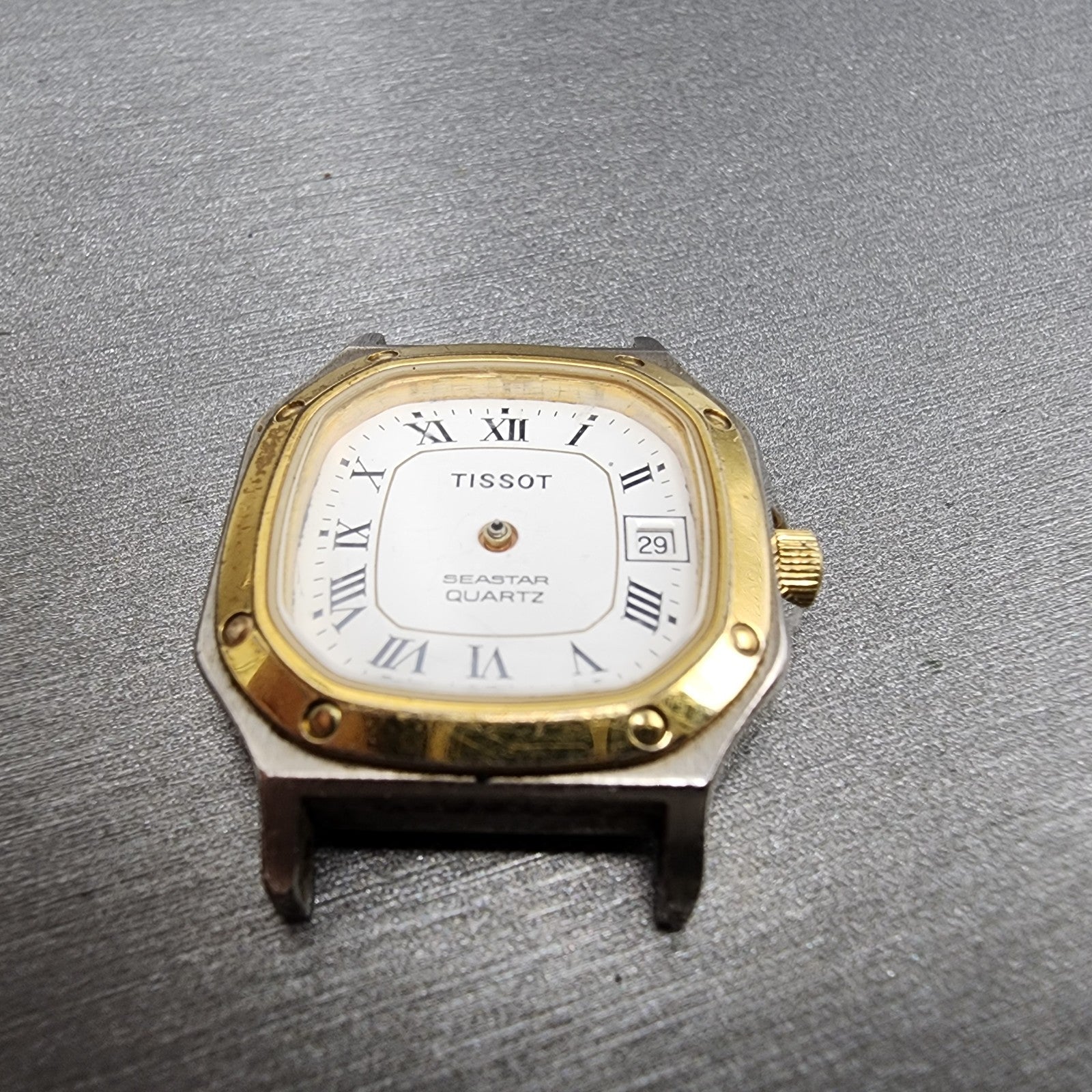 Tissot Seastar Watch Women 24mm White Dial Two Tone Date Octagon  PARTS3