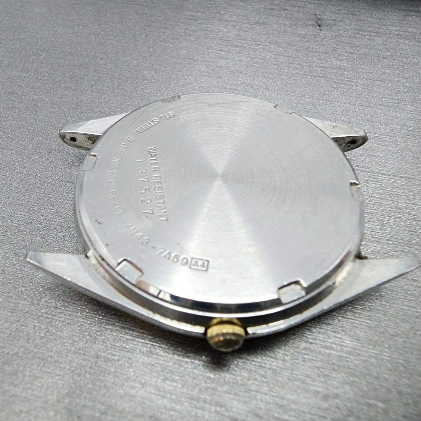 Seiko SQ Watch Men 35mm Gray Dial Two Tone Daydate 7n437a59 New Battery READ!!!10
