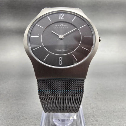 Skagen Grenen Watch Men 35mm Gray Dial Titanium Round 233LTTM New Battery Mesh G5