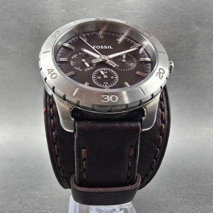 Fossil Dive Watch Men 43mm Black Dial Silver Tone Daydate BQ1053 New Battery6
